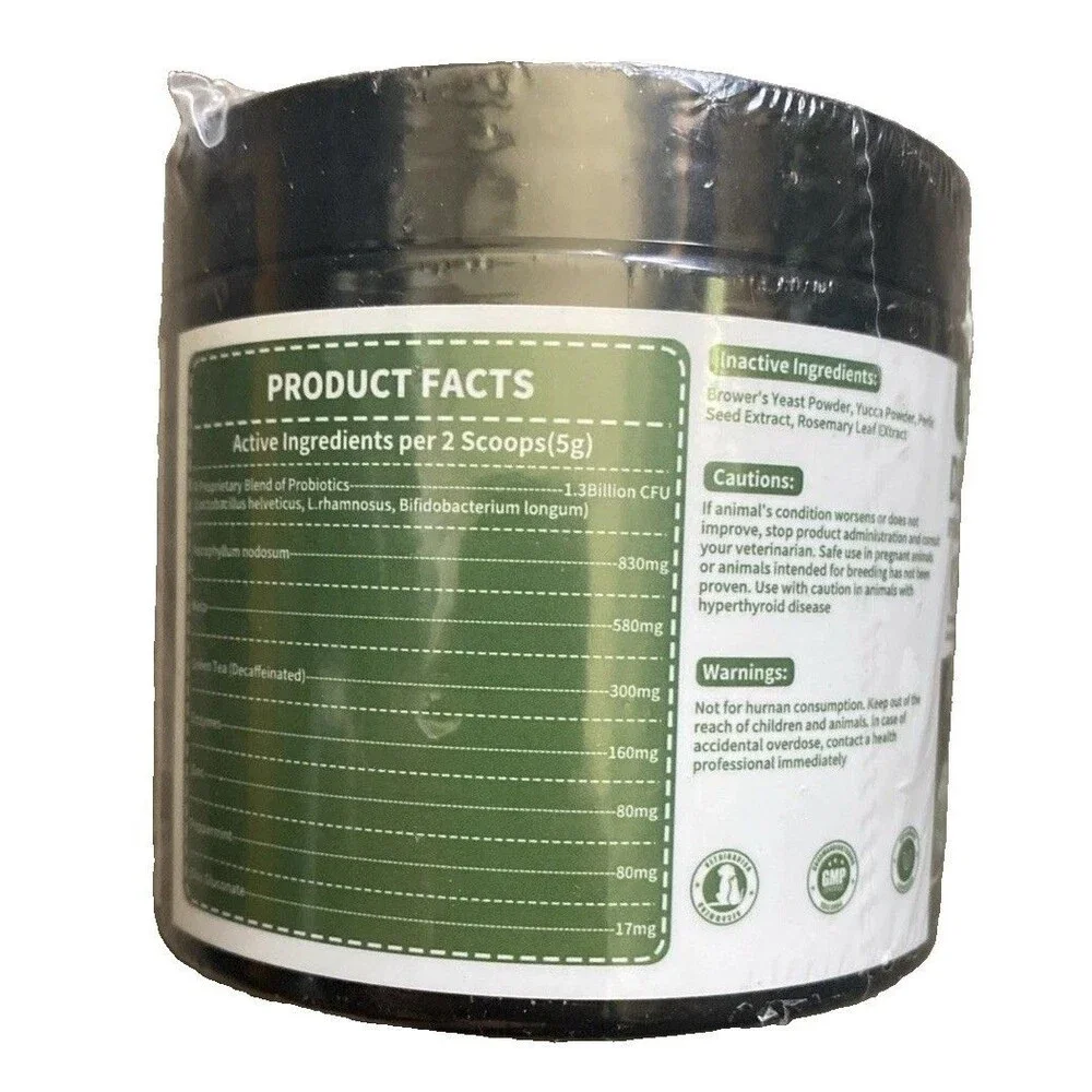 YacBass Dog Dental Powder Dog Teeth Cleaning 5.3 Oz Herbal Blend Probiotics